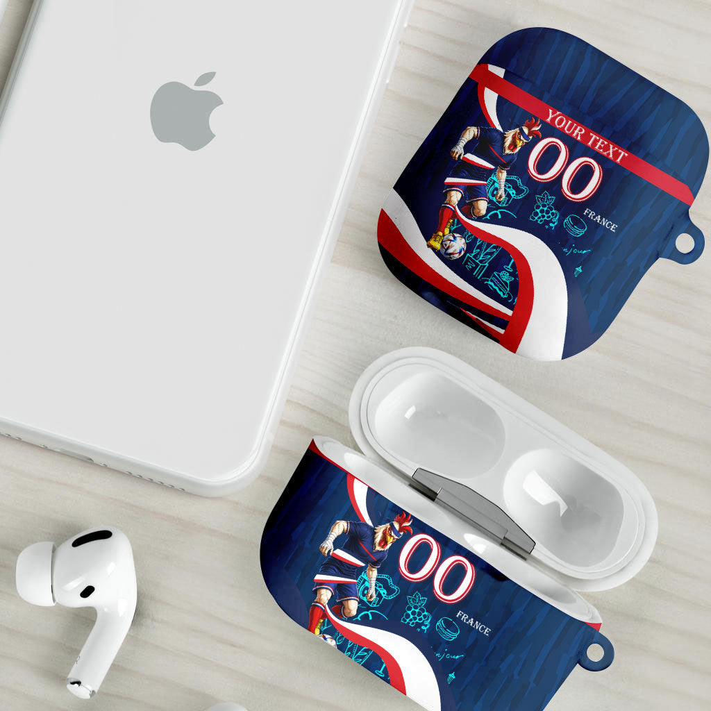 Personalized France Gallic Rooster Football AirPods Case Rooster Mascot French Culture Doodle