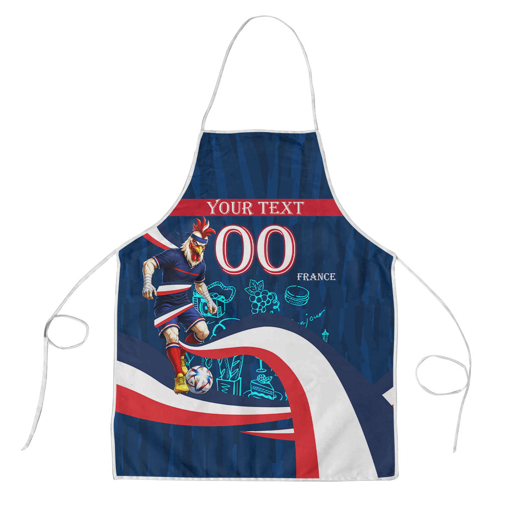 Personalized France Gallic Rooster Football Apron Rooster Mascot French Culture Doodle