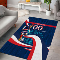 Personalized France Gallic Rooster Football Area Rug Rooster Mascot French Culture Doodle