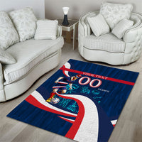 Personalized France Gallic Rooster Football Area Rug Rooster Mascot French Culture Doodle
