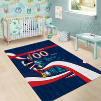 Personalized France Gallic Rooster Football Area Rug Rooster Mascot French Culture Doodle