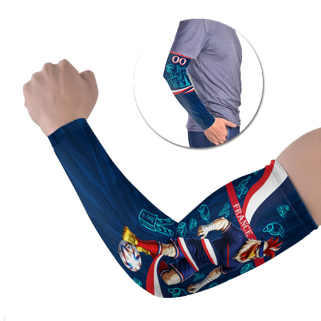 Personalized France Gallic Rooster Football Arm Sleeves Rooster Mascot French Culture Doodle