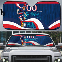 Personalized France Gallic Rooster Football Auto Sun Shade Rooster Mascot French Culture Doodle