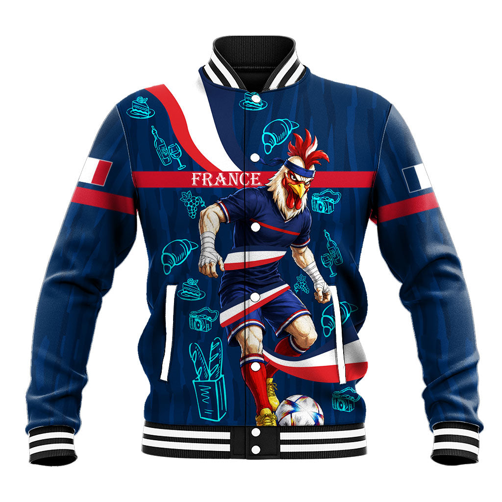Personalized France Gallic Rooster Football Baseball Jacket Rooster Mascot French Culture Doodle