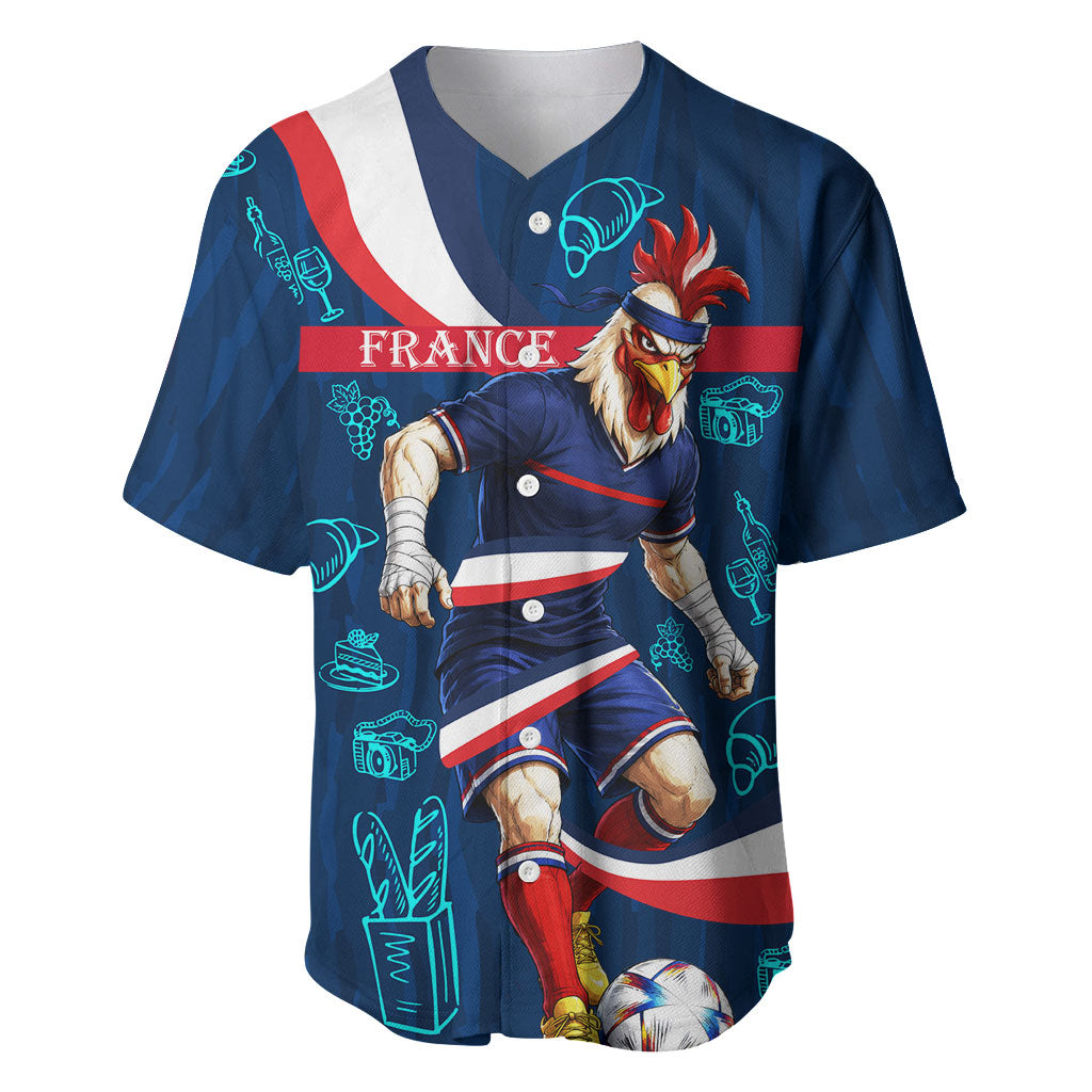 Personalized France Gallic Rooster Football Baseball Jersey Rooster Mascot French Culture Doodle