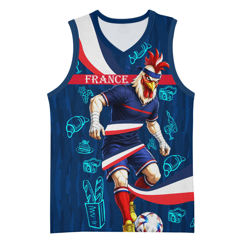 Personalized France Gallic Rooster Football Basketball Jersey Rooster Mascot French Culture Doodle