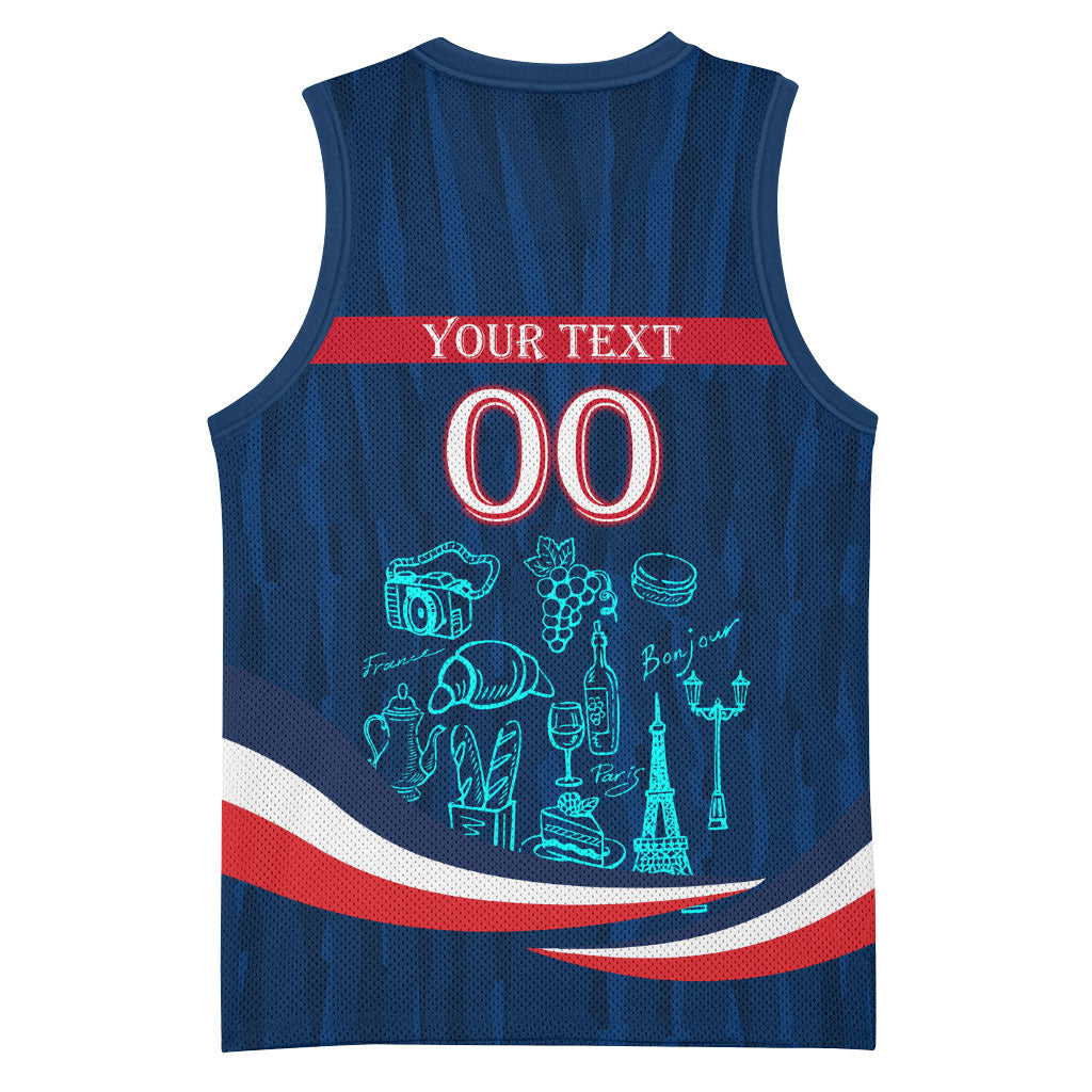 Personalized France Gallic Rooster Football Basketball Jersey Rooster Mascot French Culture Doodle