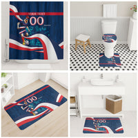 Personalized France Gallic Rooster Football Bathroom Set Rooster Mascot French Culture Doodle