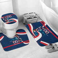 Personalized France Gallic Rooster Football Bathroom Set Rooster Mascot French Culture Doodle