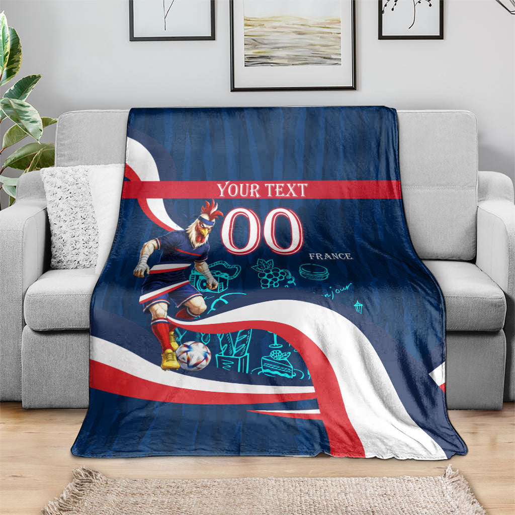 Personalized France Gallic Rooster Football Blanket Rooster Mascot French Culture Doodle