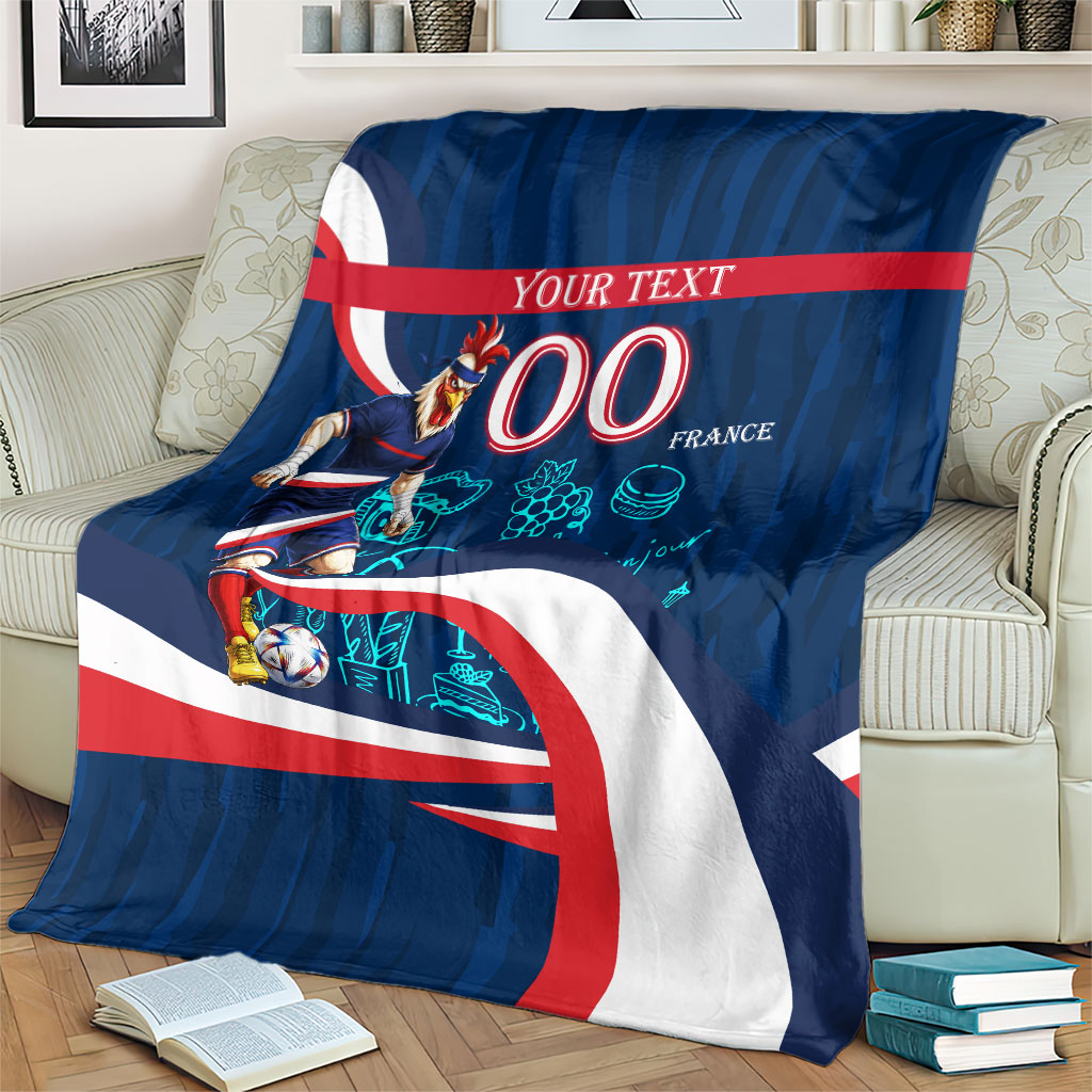Personalized France Gallic Rooster Football Blanket Rooster Mascot French Culture Doodle