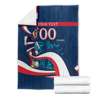 Personalized France Gallic Rooster Football Blanket Rooster Mascot French Culture Doodle