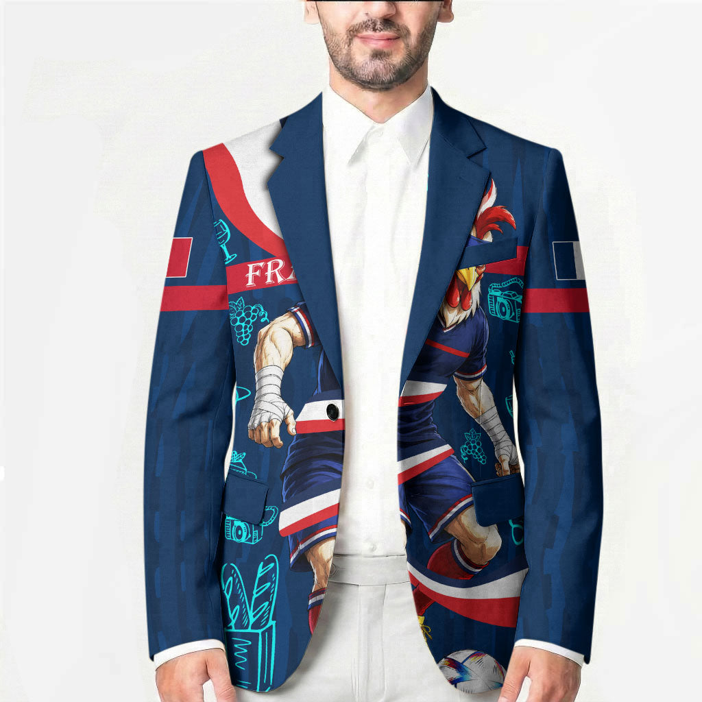 Personalized France Gallic Rooster Football Blazer Rooster Mascot French Culture Doodle
