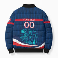 Personalized France Gallic Rooster Football Bomber Puffer Jacket Rooster Mascot French Culture Doodle