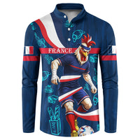 Personalized France Gallic Rooster Football Button Sweatshirt Rooster Mascot French Culture Doodle