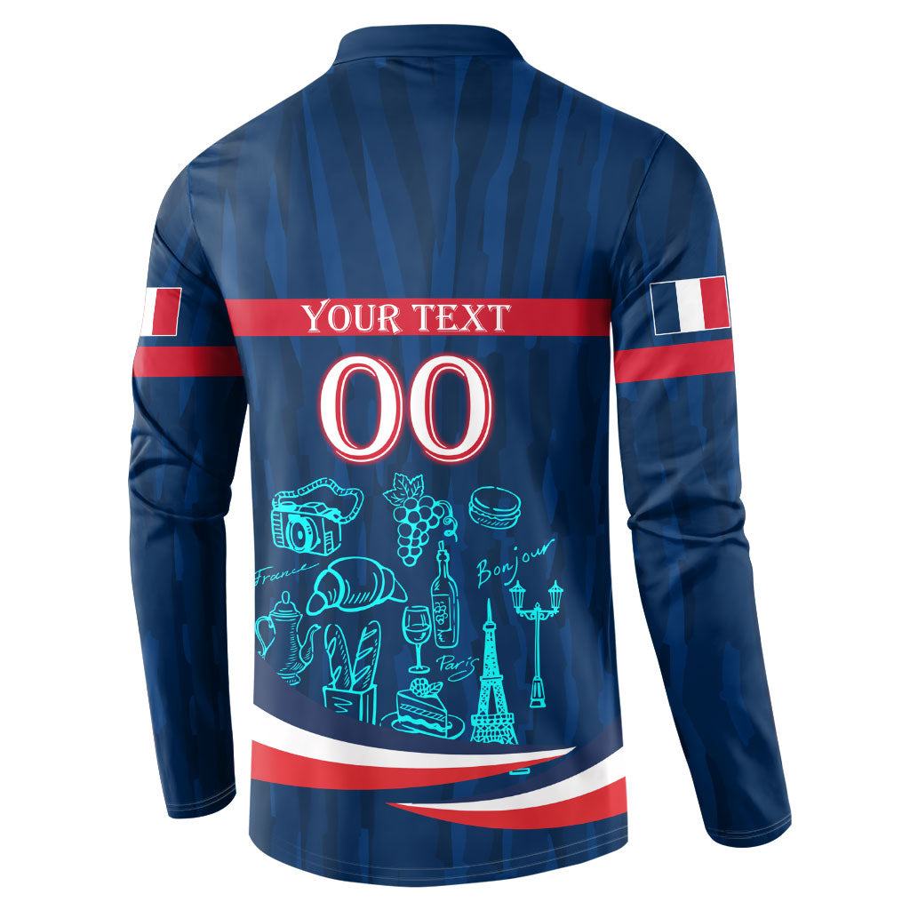 Personalized France Gallic Rooster Football Button Sweatshirt Rooster Mascot French Culture Doodle