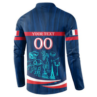 Personalized France Gallic Rooster Football Button Sweatshirt Rooster Mascot French Culture Doodle