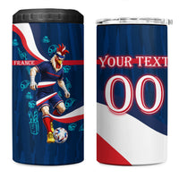 Personalized France Gallic Rooster Football 4 in 1 Can Cooler Tumbler Rooster Mascot French Culture Doodle