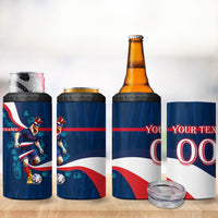 Personalized France Gallic Rooster Football 4 in 1 Can Cooler Tumbler Rooster Mascot French Culture Doodle