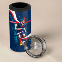 Personalized France Gallic Rooster Football 4 in 1 Can Cooler Tumbler Rooster Mascot French Culture Doodle