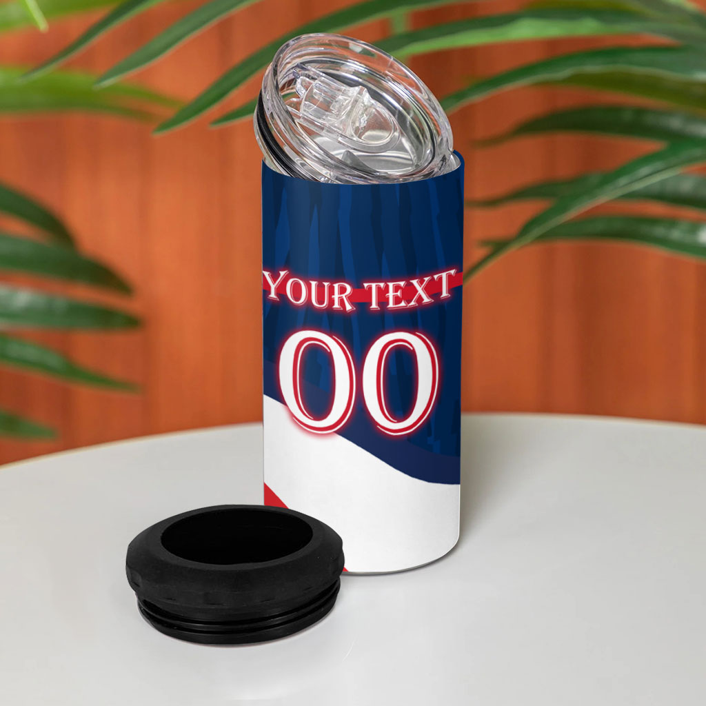 Personalized France Gallic Rooster Football 4 in 1 Can Cooler Tumbler Rooster Mascot French Culture Doodle