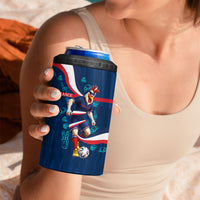 Personalized France Gallic Rooster Football 4 in 1 Can Cooler Tumbler Rooster Mascot French Culture Doodle