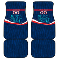 Personalized France Gallic Rooster Football Car Mats Rooster Mascot French Culture Doodle