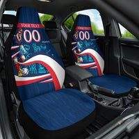 Personalized France Gallic Rooster Football Car Seat Cover Rooster Mascot French Culture Doodle