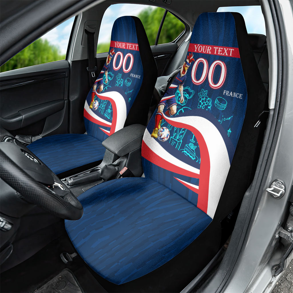 Personalized France Gallic Rooster Football Car Seat Cover Rooster Mascot French Culture Doodle