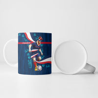 Personalized France Gallic Rooster Football Ceramic Mug Rooster Mascot French Culture Doodle