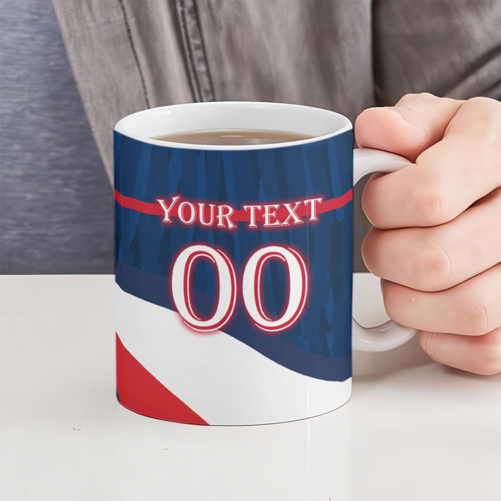Personalized France Gallic Rooster Football Ceramic Mug Rooster Mascot French Culture Doodle