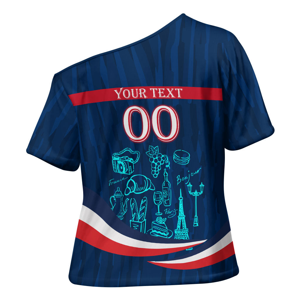 Personalized France Gallic Rooster Football Cross Shoulder Shirt Rooster Mascot French Culture Doodle