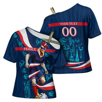 Personalized France Gallic Rooster Football Cross Shoulder Shirt Rooster Mascot French Culture Doodle