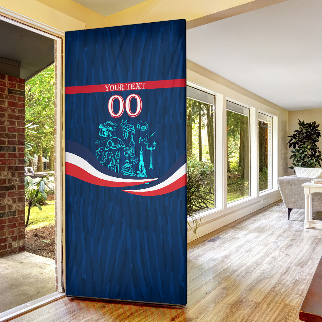 Personalized France Gallic Rooster Football Door Cover Rooster Mascot French Culture Doodle