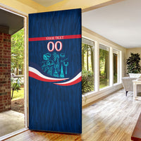 Personalized France Gallic Rooster Football Door Cover Rooster Mascot French Culture Doodle
