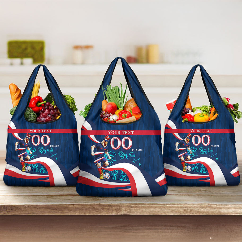 Personalized France Gallic Rooster Football Grocery Bag Rooster Mascot French Culture Doodle