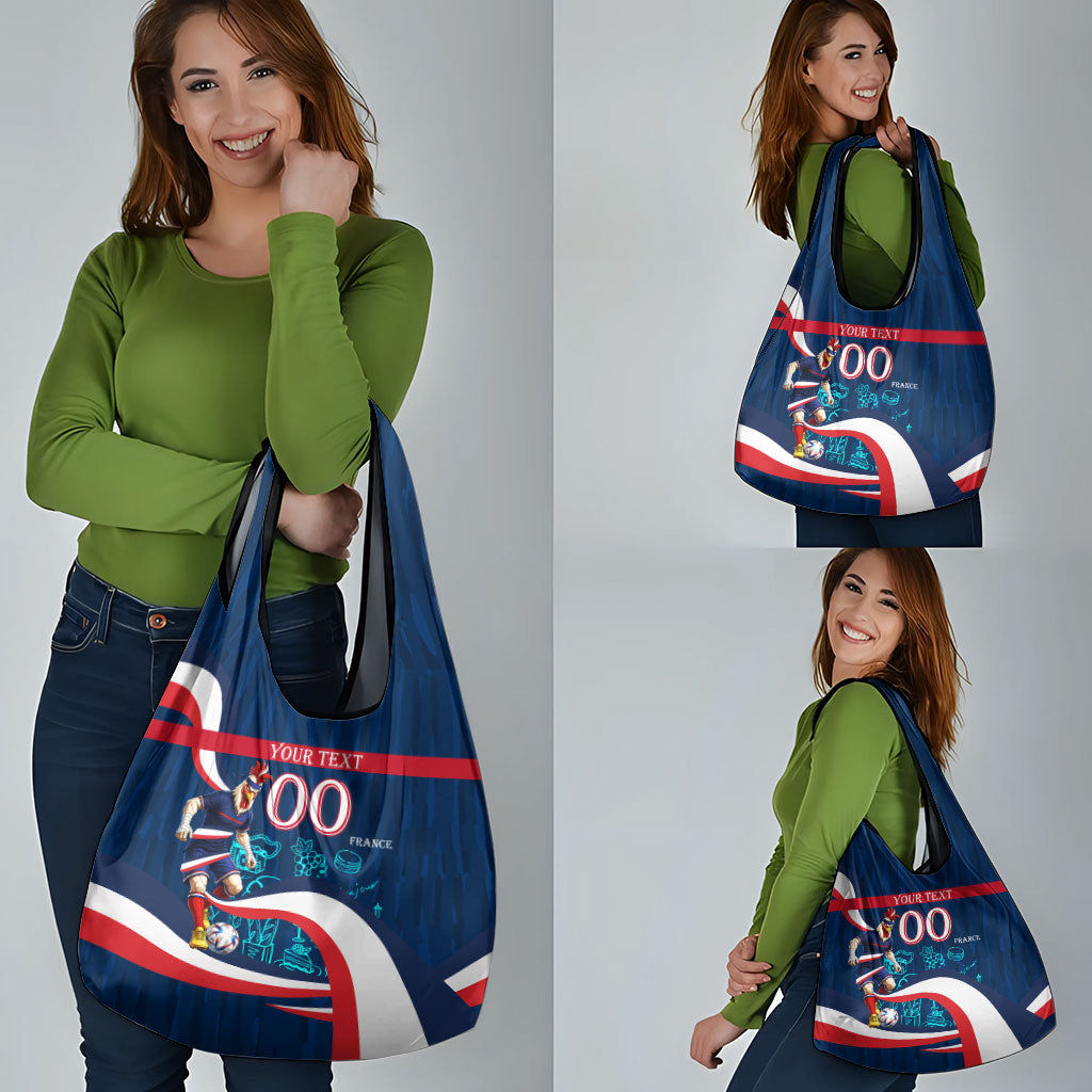 Personalized France Gallic Rooster Football Grocery Bag Rooster Mascot French Culture Doodle
