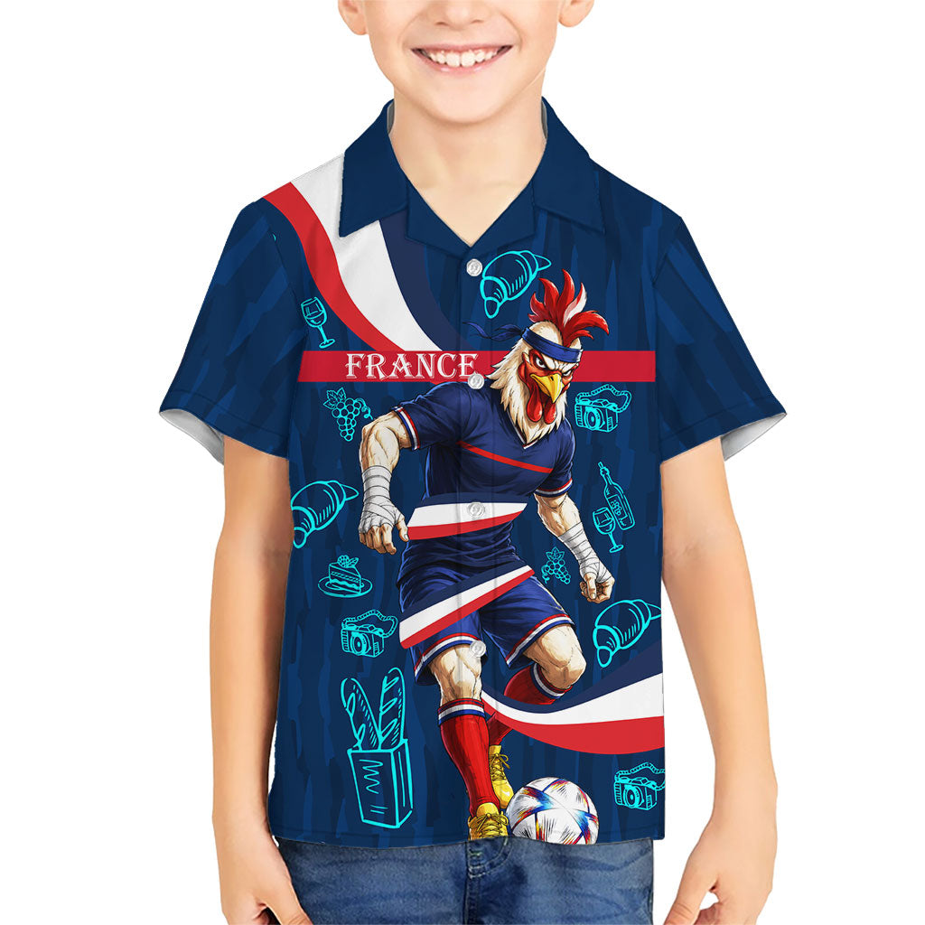 Personalized France Gallic Rooster Football Hawaiian Shirt Rooster Mascot French Culture Doodle