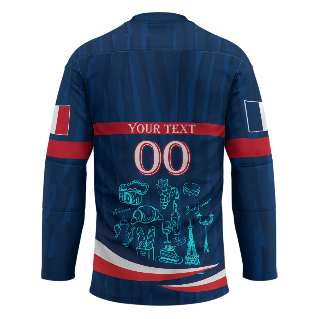 Personalized France Gallic Rooster Football Hockey Jersey Rooster Mascot French Culture Doodle