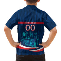 Personalized France Gallic Rooster Football Kid Hawaiian Shirt Rooster Mascot French Culture Doodle