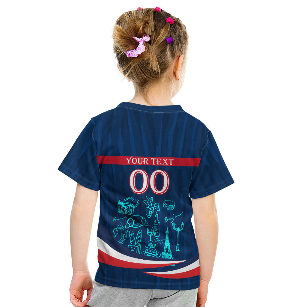 Personalized France Gallic Rooster Football Kid T Shirt Rooster Mascot French Culture Doodle