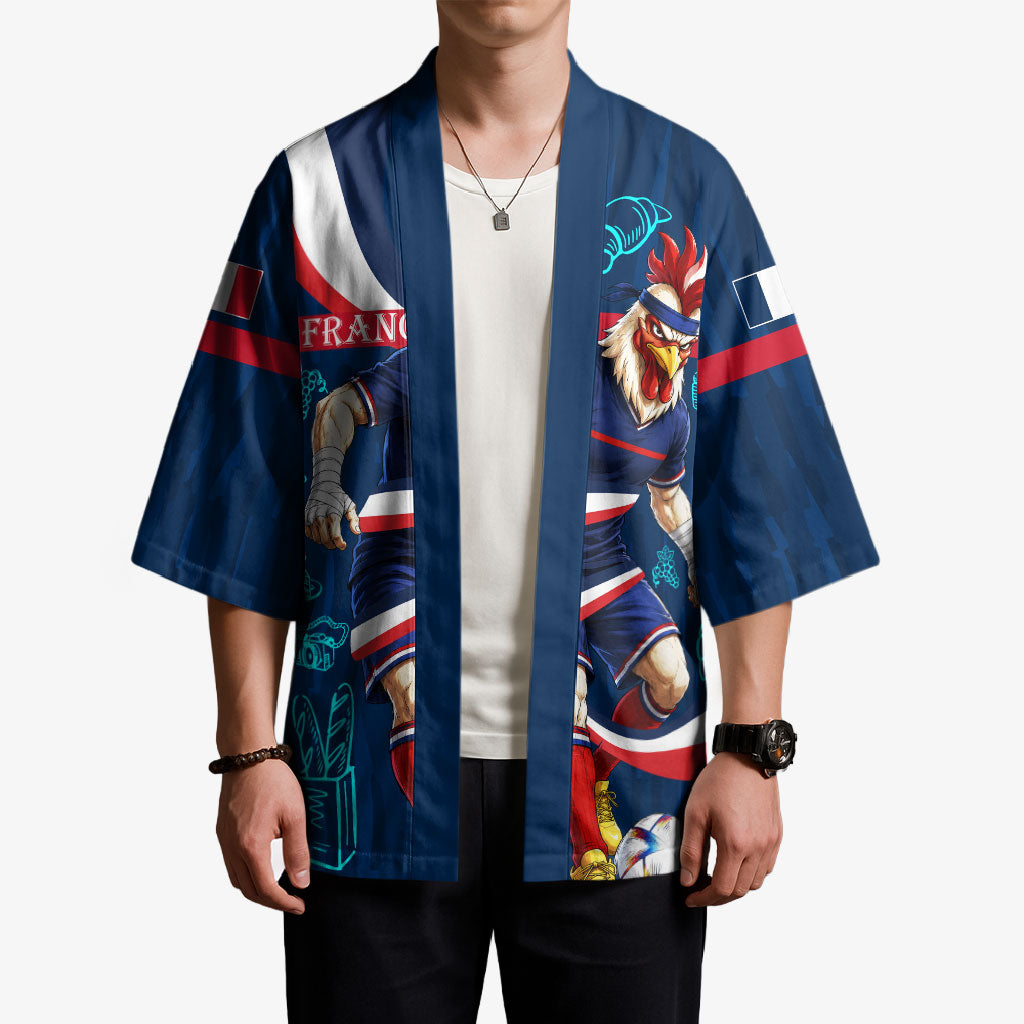 Personalized France Gallic Rooster Football Kimono Rooster Mascot French Culture Doodle