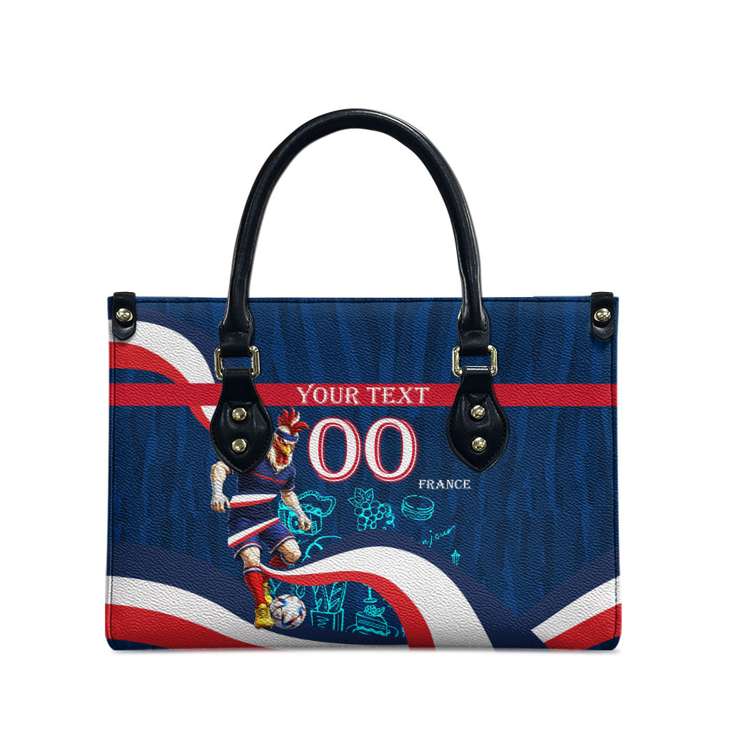Personalized France Gallic Rooster Football Leather Bag Rooster Mascot French Culture Doodle