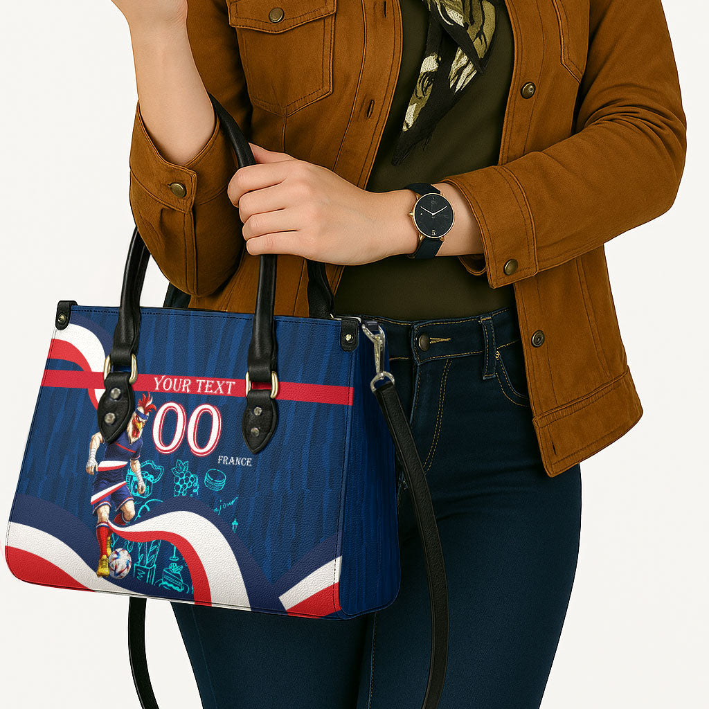 Personalized France Gallic Rooster Football Leather Bag Rooster Mascot French Culture Doodle