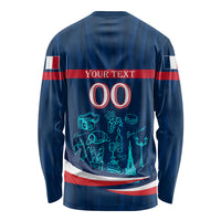 Personalized France Gallic Rooster Football Long Sleeve Shirt Rooster Mascot French Culture Doodle