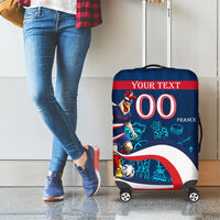 Personalized France Gallic Rooster Football Luggage Cover Rooster Mascot French Culture Doodle
