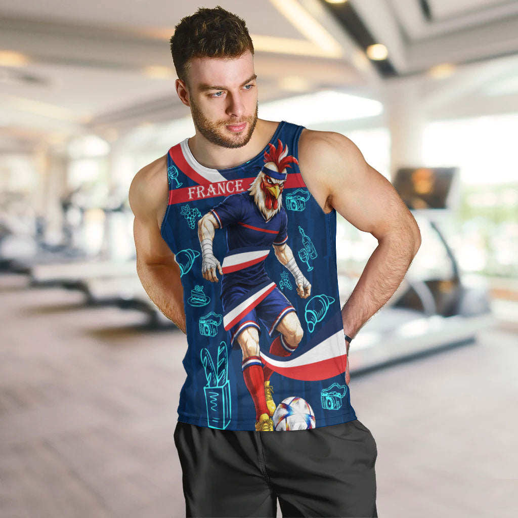 Personalized France Gallic Rooster Football Men Tank Top Rooster Mascot French Culture Doodle