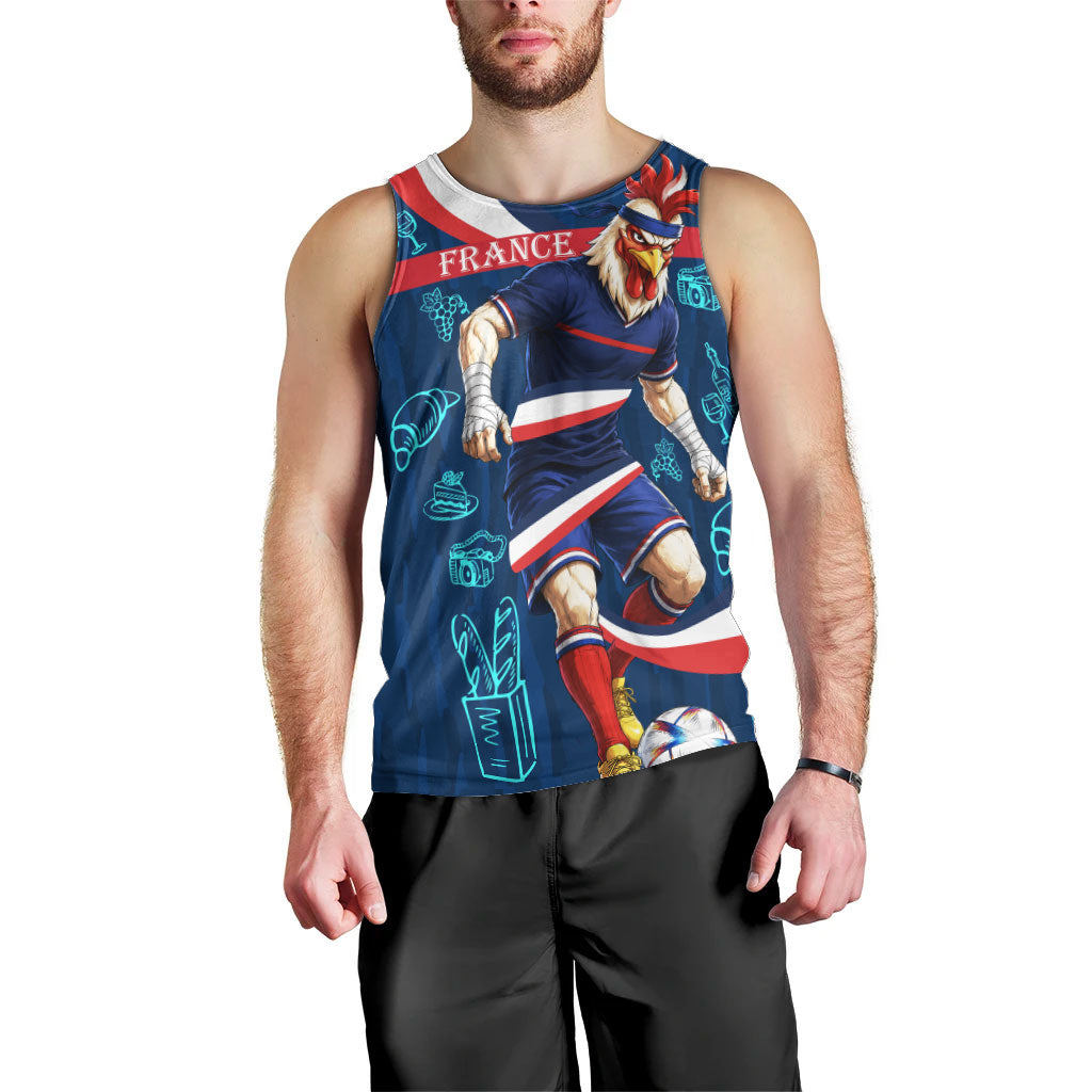Personalized France Gallic Rooster Football Men Tank Top Rooster Mascot French Culture Doodle