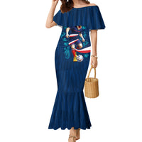 Personalized France Gallic Rooster Football Mermaid Dress Rooster Mascot French Culture Doodle