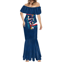 Personalized France Gallic Rooster Football Mermaid Dress Rooster Mascot French Culture Doodle